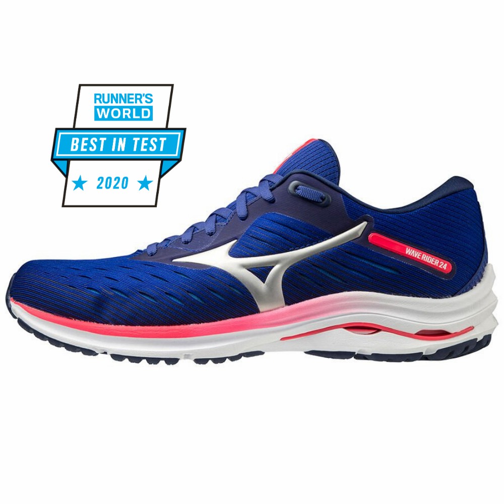 Zapatillas Running Mizuno Wave Rider 24 Hombre Azules/Rosas Comprar IEXP-31467